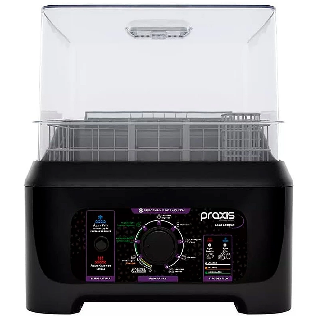Lava Louças Praxis Portátil Automática - 7,5L / Preta - Imagem 1
