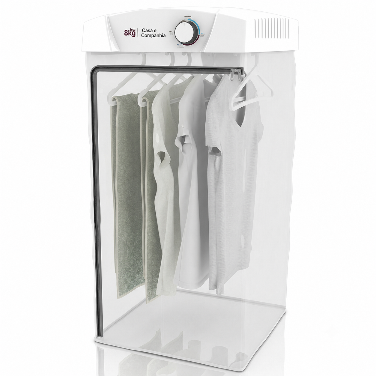 Secadora Compacta 8kg com Ar Quente e 6 Cabides