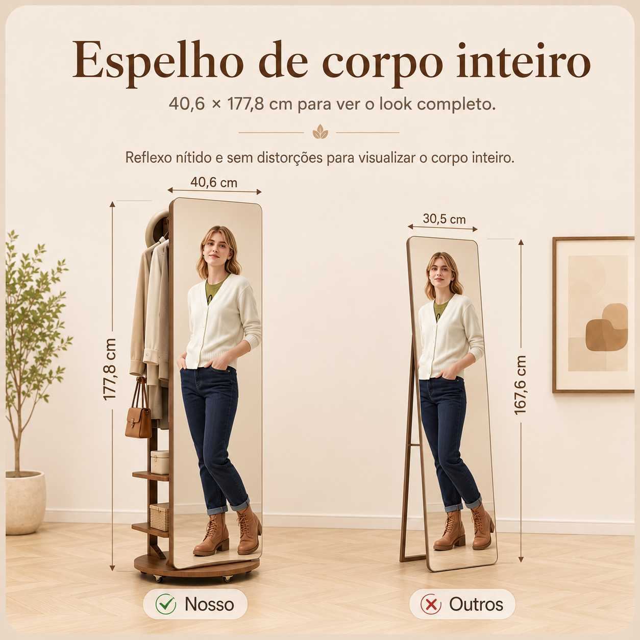 Closet Giratório com Espelho, Arara e Sapateira | 180x75 - Imagem 7